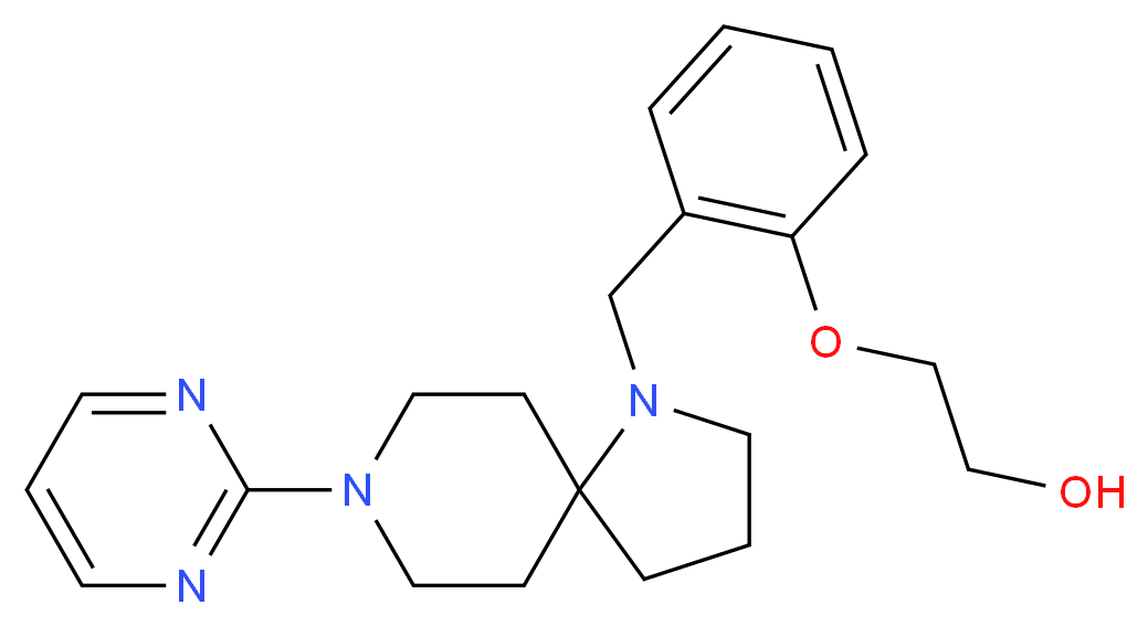 2-(2-{[8-(2-pyrimidinyl)-1,8-diazaspiro[4.5]dec-1-yl]methyl}phenoxy)ethanol_分子结构_CAS_)