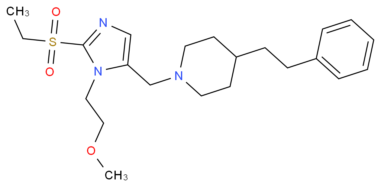 1-{[2-(ethylsulfonyl)-1-(2-methoxyethyl)-1H-imidazol-5-yl]methyl}-4-(2-phenylethyl)piperidine_分子结构_CAS_)
