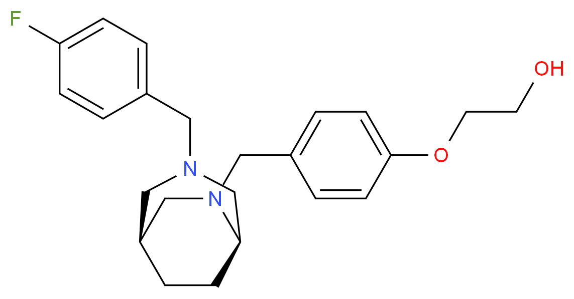 2-(4-{[(1S*,5R*)-3-(4-fluorobenzyl)-3,6-diazabicyclo[3.2.2]non-6-yl]methyl}phenoxy)ethanol_分子结构_CAS_)