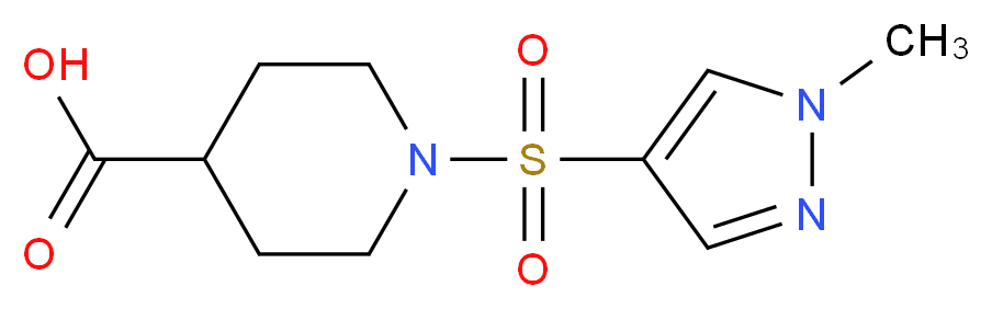 1-[(1-methyl-1H-pyrazol-4-yl)sulfonyl]piperidine-4-carboxylic acid_分子结构_CAS_925178-99-0