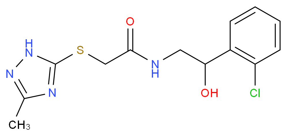 N-[2-(2-chlorophenyl)-2-hydroxyethyl]-2-[(3-methyl-1H-1,2,4-triazol-5-yl)thio]acetamide_分子结构_CAS_)