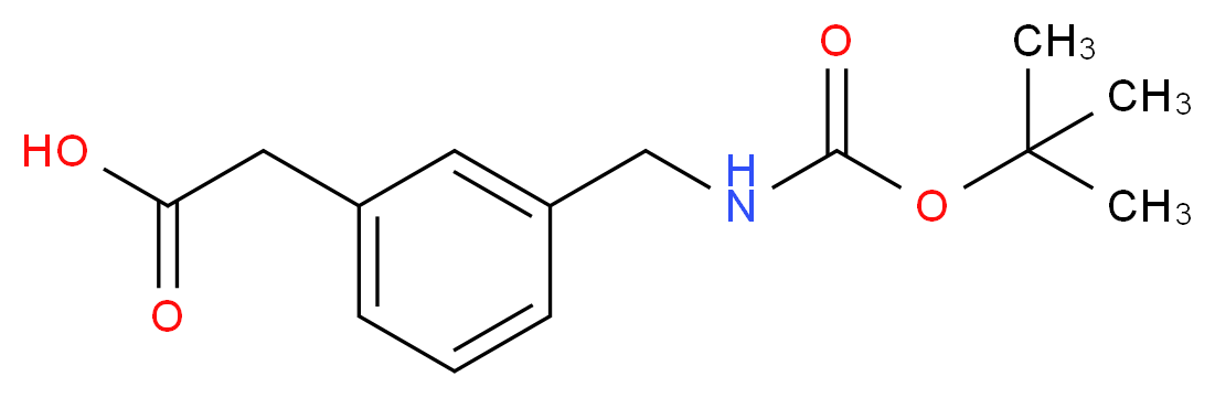 2-(3-(((tert-Butoxycarbonyl)amino)methyl)phenyl)acetic acid_分子结构_CAS_71420-95-6)