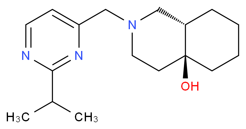 (4aS*,8aS*)-2-[(2-isopropylpyrimidin-4-yl)methyl]octahydroisoquinolin-4a(2H)-ol_分子结构_CAS_)