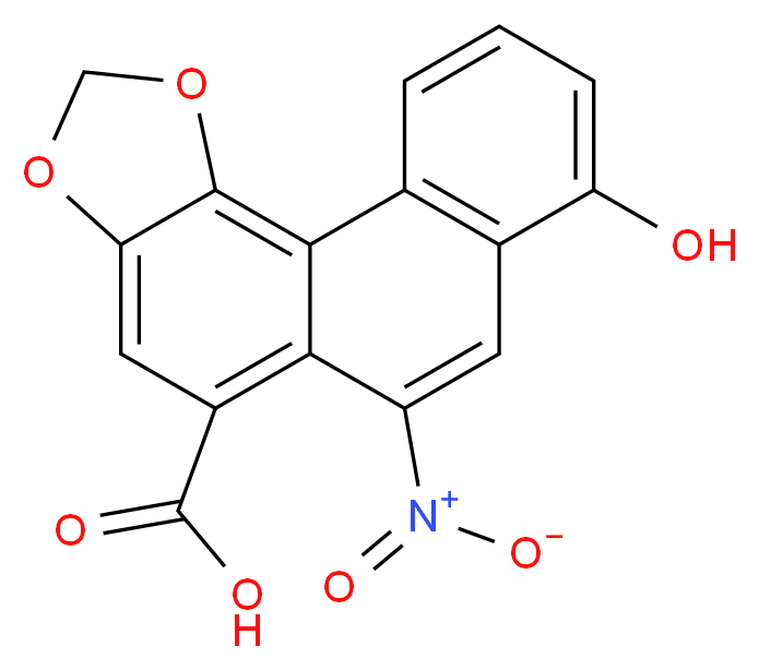 6-hydroxy-9-nitro-14,16-dioxatetracyclo[8.7.0.0<sup>2</sup>,<sup>7</sup>.0<sup>1</sup><sup>3</sup>,<sup>1</sup><sup>7</sup>]heptadeca-1(17),2,4,6,8,10,12-heptaene-11-carboxylic acid_分子结构_CAS_38965-71-8