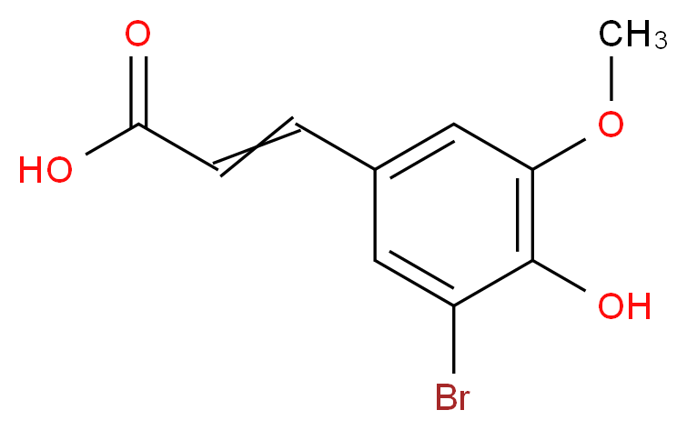 3-(3-bromo-4-hydroxy-5-methoxyphenyl)prop-2-enoic acid_分子结构_CAS_6948-33-0