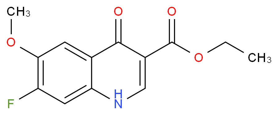 ethyl 7-fluoro-6-methoxy-4-oxo-1,4-dihydroquinoline-3-carboxylate_分子结构_CAS_622369-35-1