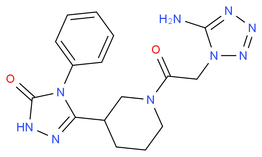 5-{1-[(5-amino-1H-tetrazol-1-yl)acetyl]piperidin-3-yl}-4-phenyl-2,4-dihydro-3H-1,2,4-triazol-3-one_分子结构_CAS_)