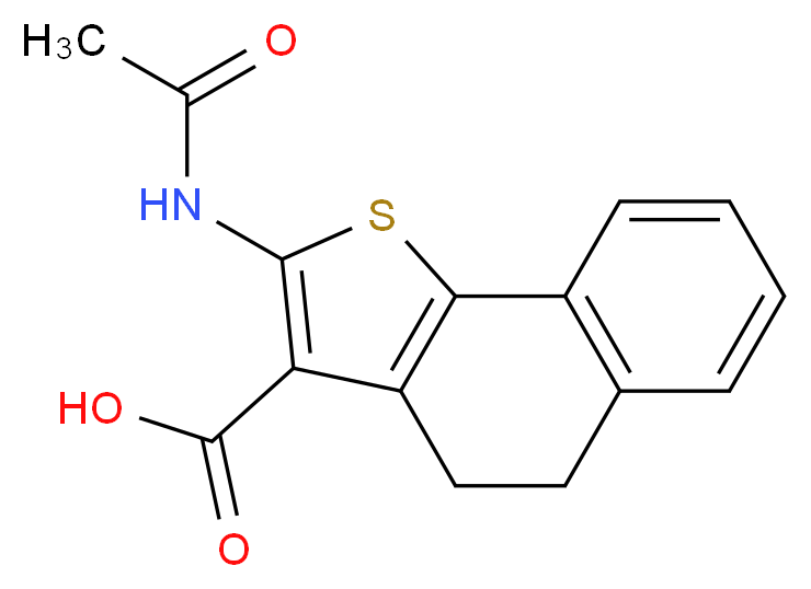 2-(acetylamino)-4,5-dihydronaphtho[1,2-b]thiophene-3-carboxylic acid_分子结构_CAS_433688-29-0)