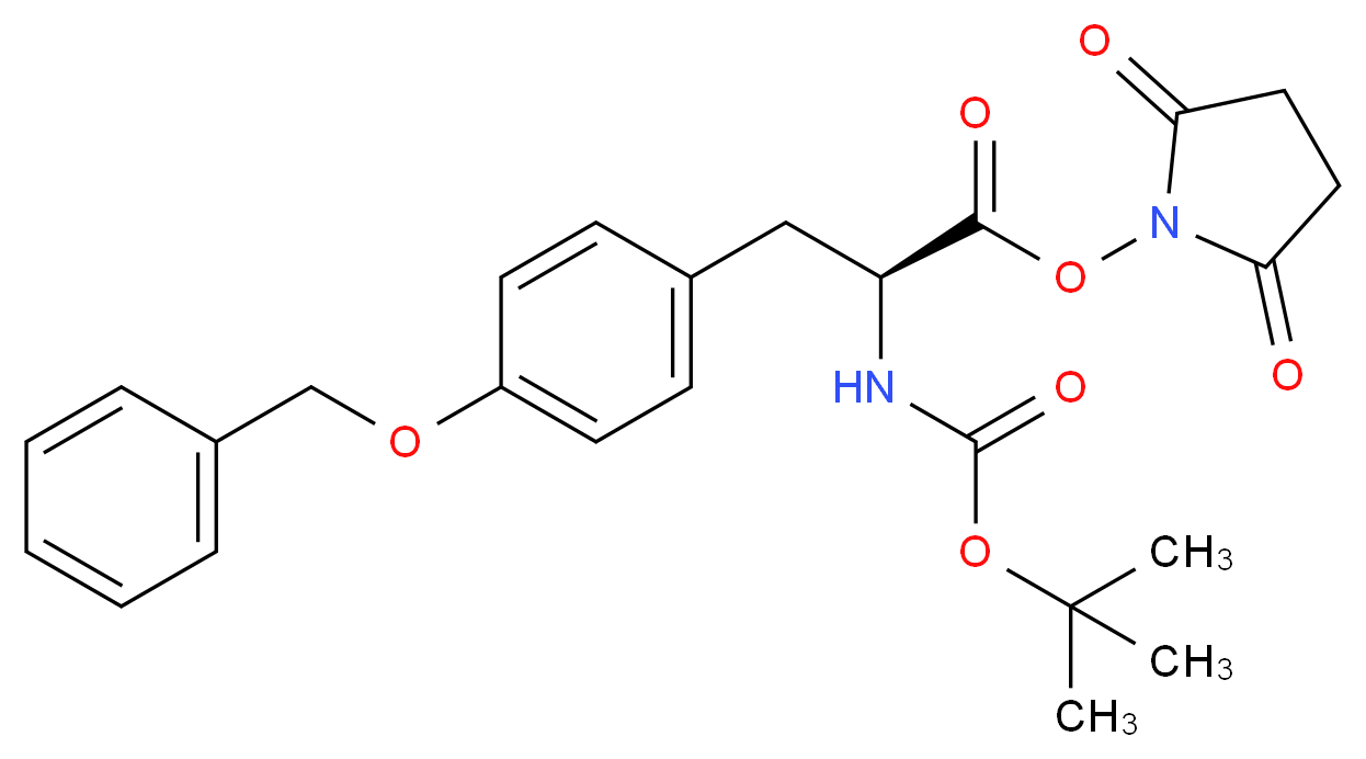 2,5-dioxopyrrolidin-1-yl (2S)-3-[4-(benzyloxy)phenyl]-2-{[(tert-butoxy)carbonyl]amino}propanoate_分子结构_CAS_34805-19-1