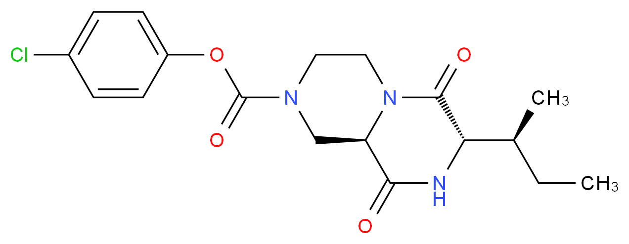 4-chlorophenyl (7S,9aR)-7-[(1S)-1-methylpropyl]-6,9-dioxooctahydro-2H-pyrazino[1,2-a]pyrazine-2-carboxylate_分子结构_CAS_)