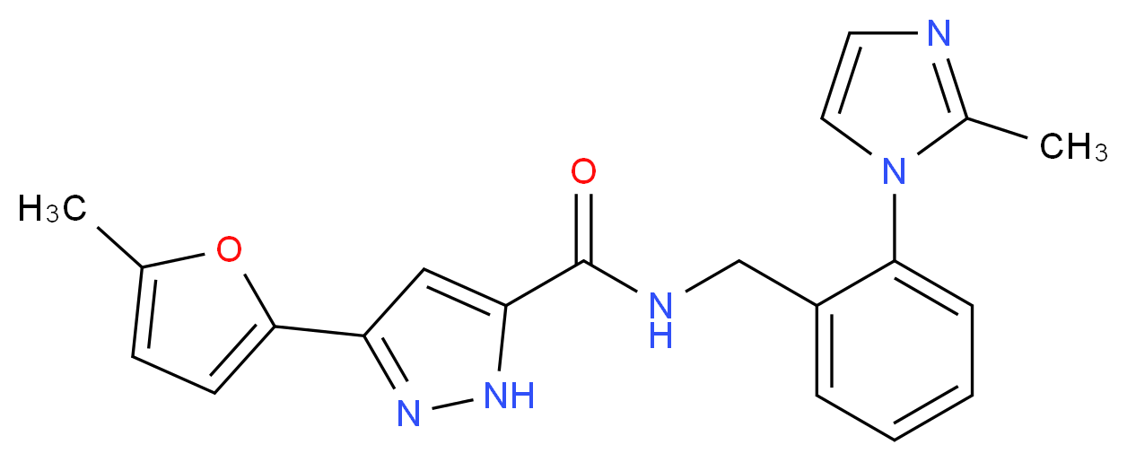 3-(5-methyl-2-furyl)-N-[2-(2-methyl-1H-imidazol-1-yl)benzyl]-1H-pyrazole-5-carboxamide_分子结构_CAS_)