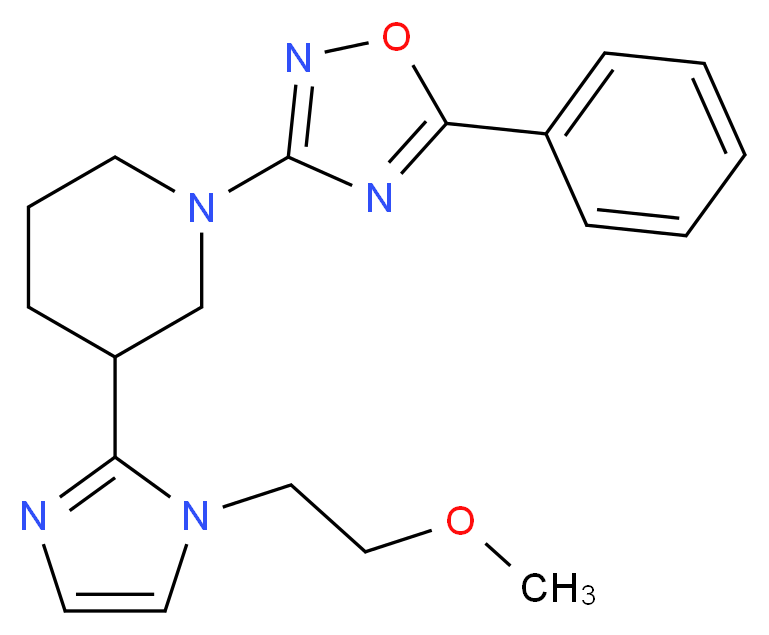 3-[1-(2-methoxyethyl)-1H-imidazol-2-yl]-1-(5-phenyl-1,2,4-oxadiazol-3-yl)piperidine_分子结构_CAS_)