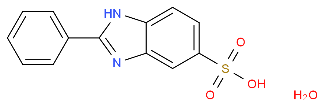 2-phenyl-1H-1,3-benzodiazole-5-sulfonic acid hydrate_分子结构_CAS_)