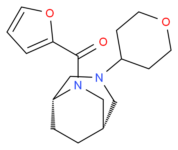 (1S*,5R*)-6-(2-furoyl)-3-(tetrahydro-2H-pyran-4-yl)-3,6-diazabicyclo[3.2.2]nonane_分子结构_CAS_)