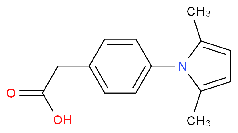 2-[4-(2,5-dimethyl-1H-pyrrol-1-yl)phenyl]acetic acid_分子结构_CAS_26165-63-9