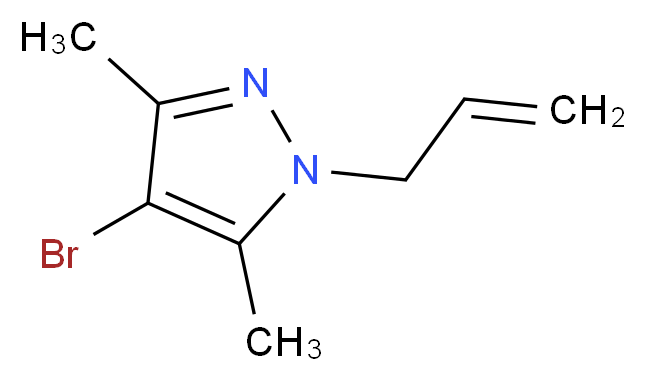 4-bromo-3,5-dimethyl-1-(prop-2-en-1-yl)-1H-pyrazole_分子结构_CAS_13369-76-1