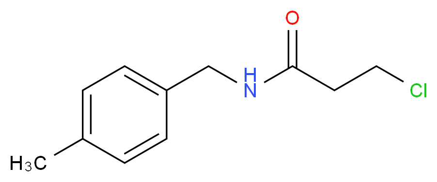 3-chloro-N-[(4-methylphenyl)methyl]propanamide_分子结构_CAS_105907-34-4