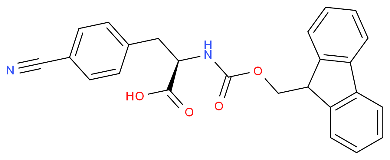 (2R)-3-(4-cyanophenyl)-2-{[(9H-fluoren-9-ylmethoxy)carbonyl]amino}propanoic acid_分子结构_CAS_205526-34-7