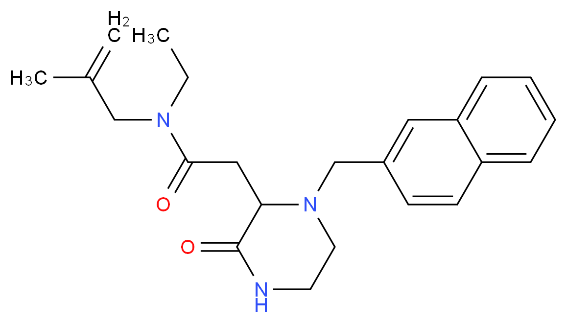 N-ethyl-N-(2-methyl-2-propen-1-yl)-2-[1-(2-naphthylmethyl)-3-oxo-2-piperazinyl]acetamide_分子结构_CAS_)