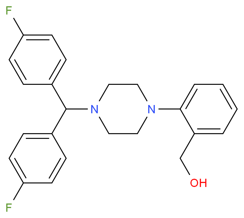 (2-{4-[bis(4-fluorophenyl)methyl]piperazin-1-yl}phenyl)methanol_分子结构_CAS_914349-61-4