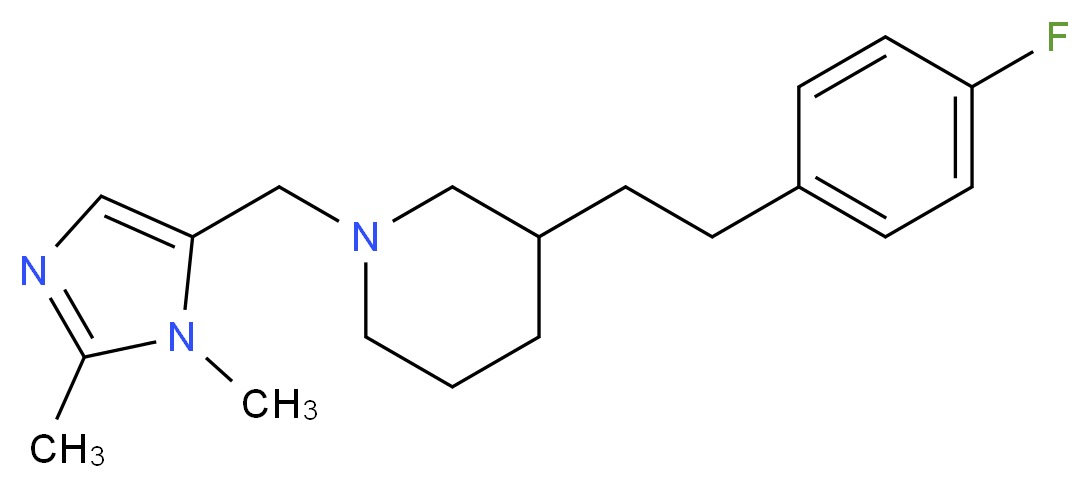 1-[(1,2-dimethyl-1H-imidazol-5-yl)methyl]-3-[2-(4-fluorophenyl)ethyl]piperidine_分子结构_CAS_)