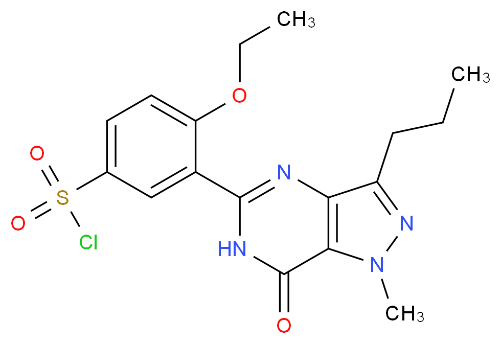 4-ethoxy-3-{1-methyl-7-oxo-3-propyl-1H,6H,7H-pyrazolo[4,3-d]pyrimidin-5-yl}benzene-1-sulfonyl chloride_分子结构_CAS_139756-22-2