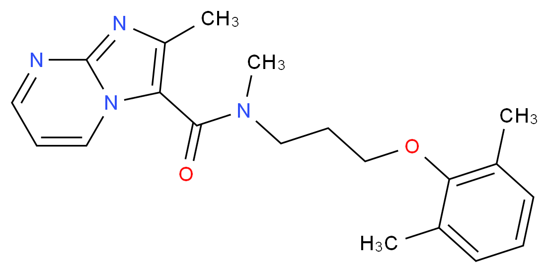 N-[3-(2,6-dimethylphenoxy)propyl]-N,2-dimethylimidazo[1,2-a]pyrimidine-3-carboxamide_分子结构_CAS_)