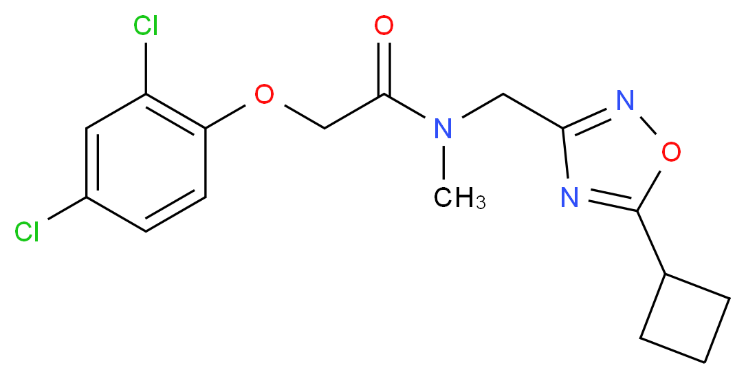N-[(5-cyclobutyl-1,2,4-oxadiazol-3-yl)methyl]-2-(2,4-dichlorophenoxy)-N-methylacetamide_分子结构_CAS_)