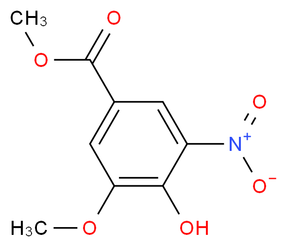 methyl 4-hydroxy-3-methoxy-5-nitrobenzoate_分子结构_CAS_42590-00-1