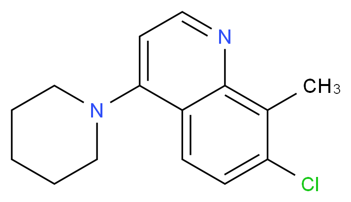 7-Chloro-8-methyl-4-(piperidin-1-yl)quinoline_分子结构_CAS_1072944-74-1)