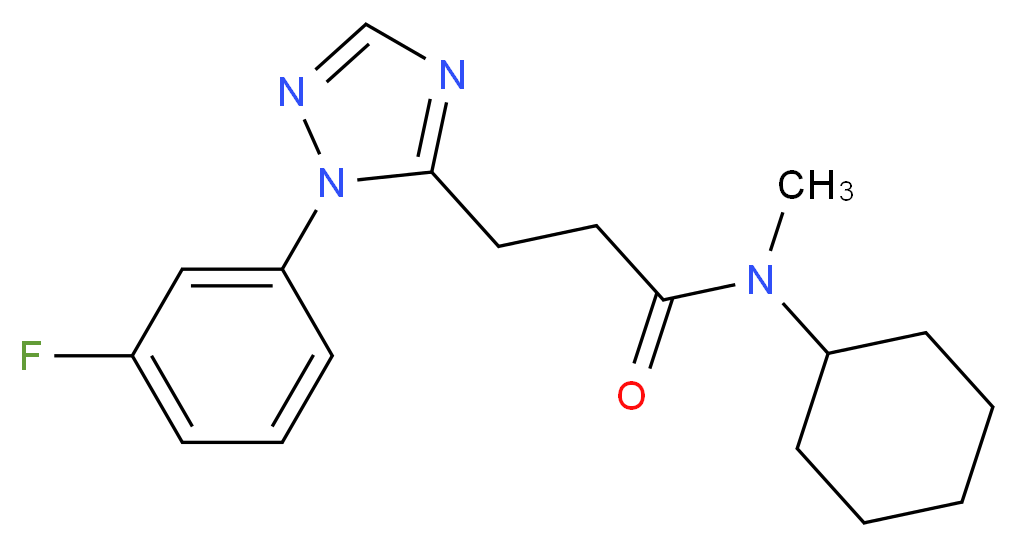 N-cyclohexyl-3-[1-(3-fluorophenyl)-1H-1,2,4-triazol-5-yl]-N-methylpropanamide_分子结构_CAS_)