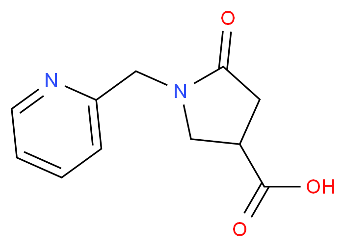 5-oxo-1-(pyridin-2-ylmethyl)pyrrolidine-3-carboxylic acid_分子结构_CAS_)