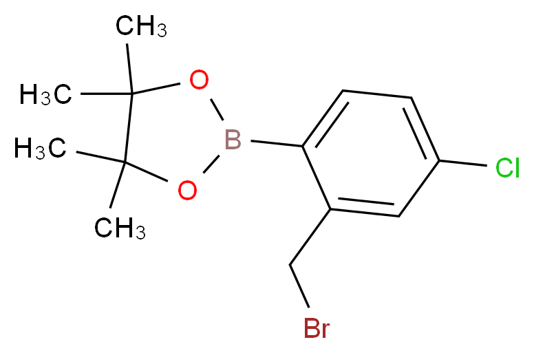 2-[2-(bromomethyl)-4-chlorophenyl]-4,4,5,5-tetramethyl-1,3,2-dioxaborolane_分子结构_CAS_957034-64-9