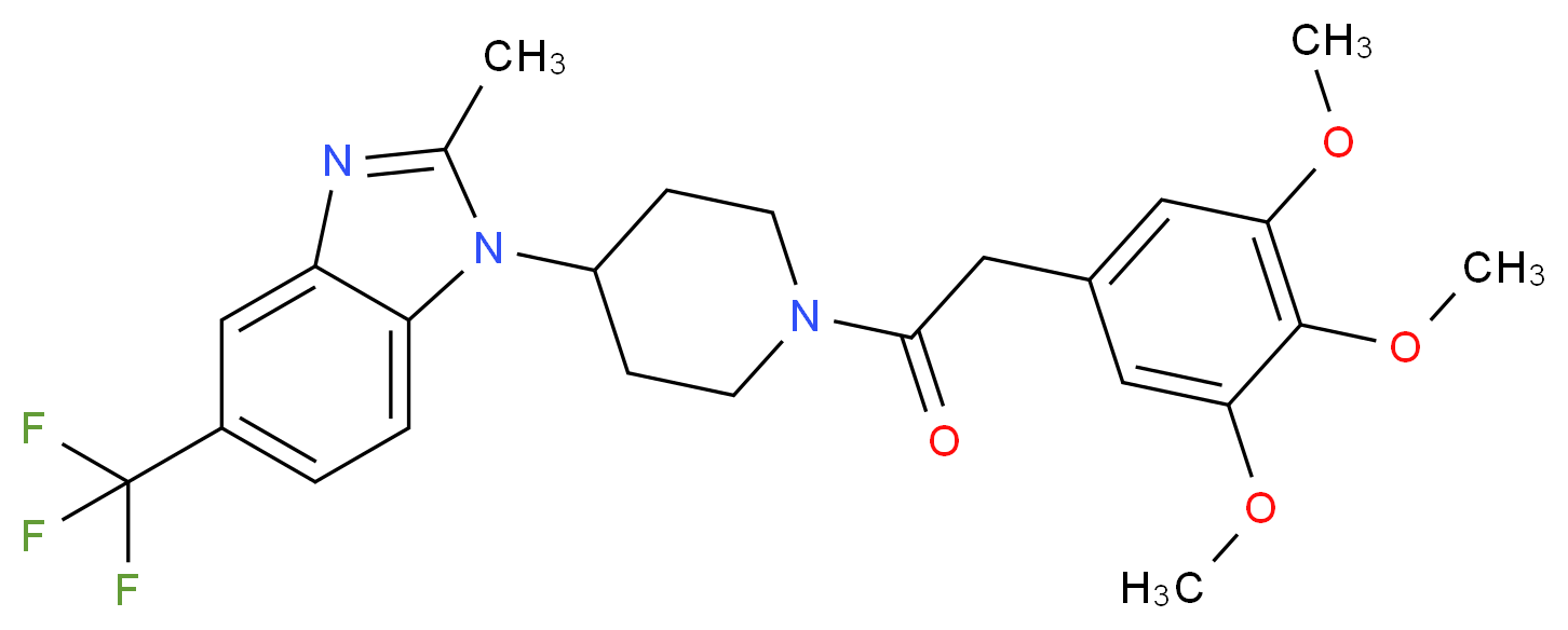 2-methyl-5-(trifluoromethyl)-1-{1-[(3,4,5-trimethoxyphenyl)acetyl]-4-piperidinyl}-1H-benzimidazole_分子结构_CAS_)