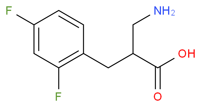 3-amino-2-[(2,4-difluorophenyl)methyl]propanoic acid_分子结构_CAS_910444-00-7