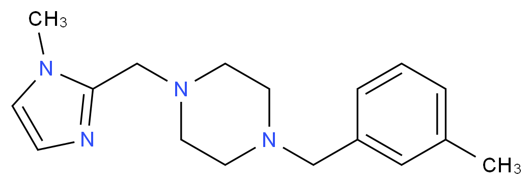 1-(3-methylbenzyl)-4-[(1-methyl-1H-imidazol-2-yl)methyl]piperazine_分子结构_CAS_)