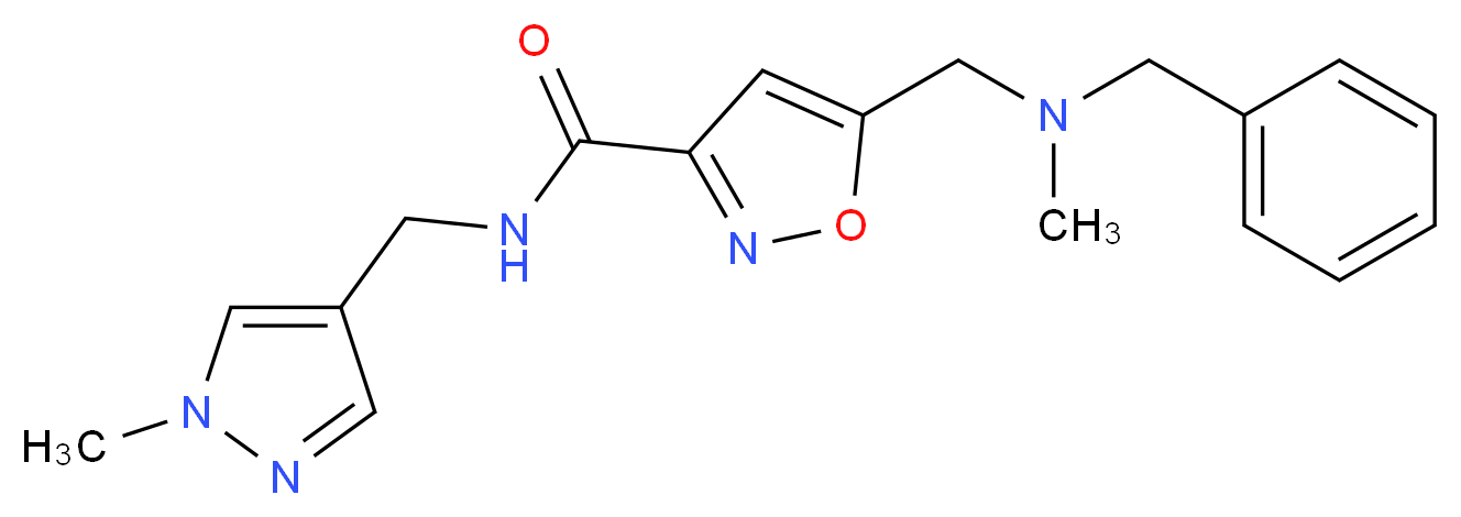 5-{[benzyl(methyl)amino]methyl}-N-[(1-methyl-1H-pyrazol-4-yl)methyl]-3-isoxazolecarboxamide_分子结构_CAS_)
