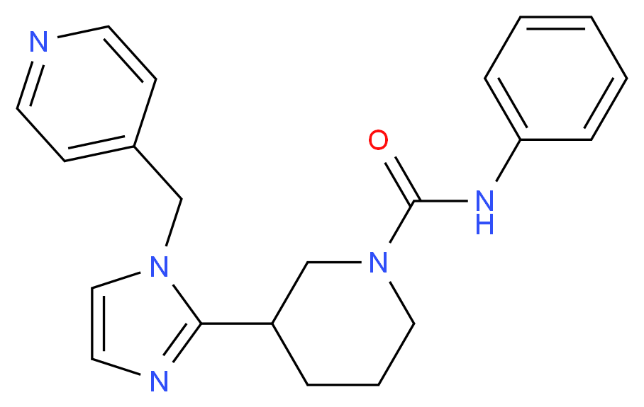 N-phenyl-3-[1-(4-pyridinylmethyl)-1H-imidazol-2-yl]-1-piperidinecarboxamide_分子结构_CAS_)
