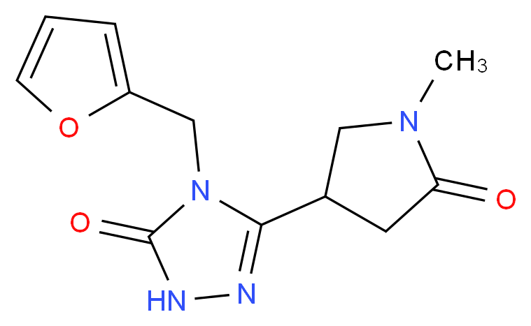 4-(2-furylmethyl)-5-(1-methyl-5-oxopyrrolidin-3-yl)-2,4-dihydro-3H-1,2,4-triazol-3-one_分子结构_CAS_)