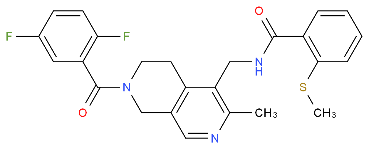 N-{[7-(2,5-difluorobenzoyl)-3-methyl-5,6,7,8-tetrahydro-2,7-naphthyridin-4-yl]methyl}-2-(methylthio)benzamide_分子结构_CAS_)