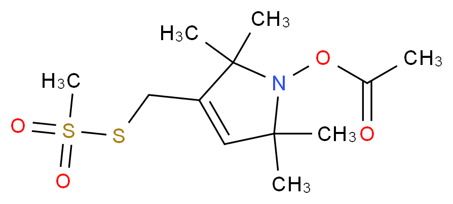 3-[(methanesulfonylsulfanyl)methyl]-2,2,5,5-tetramethyl-2,5-dihydro-1H-pyrrol-1-yl acetate_分子结构_CAS_392718-69-3
