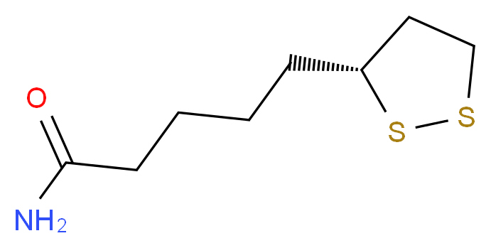 5-[(3R)-1,2-dithiolan-3-yl]pentanamide_分子结构_CAS_940-69-2