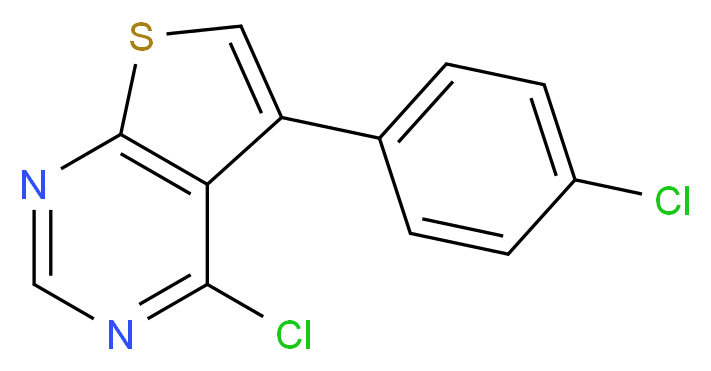 4-Chloro-5-(4-chlorophenyl)thieno[2,3-d]pyrimidine_分子结构_CAS_331761-46-7)