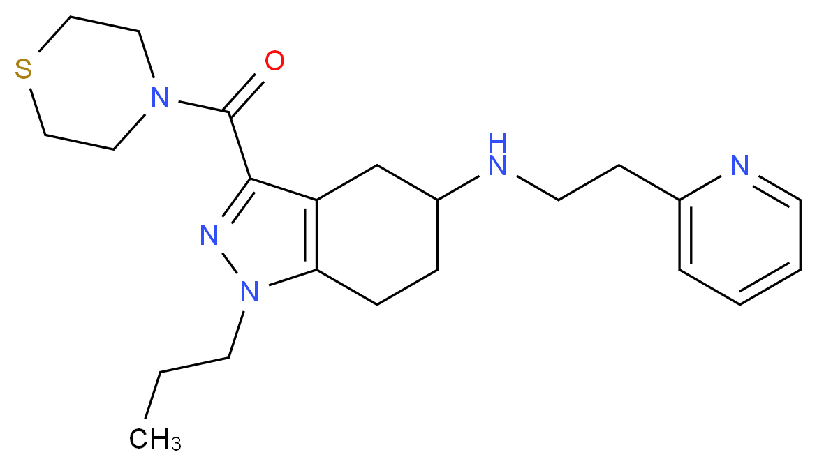 1-propyl-N-[2-(2-pyridinyl)ethyl]-3-(4-thiomorpholinylcarbonyl)-4,5,6,7-tetrahydro-1H-indazol-5-amine_分子结构_CAS_)