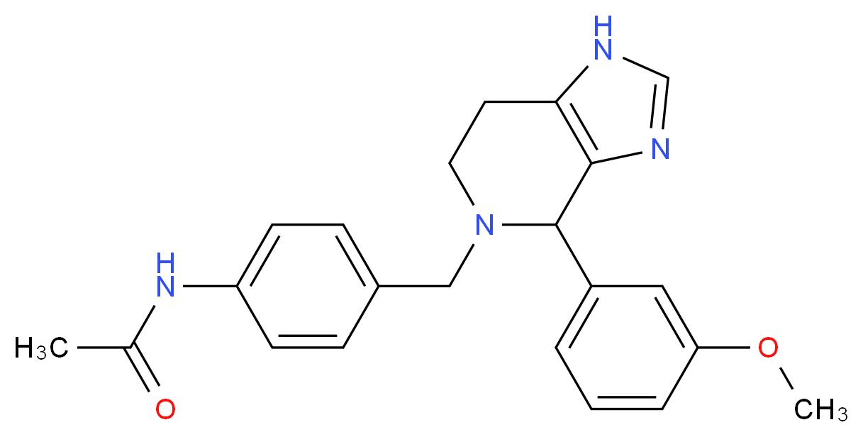 N-(4-{[4-(3-methoxyphenyl)-1,4,6,7-tetrahydro-5H-imidazo[4,5-c]pyridin-5-yl]methyl}phenyl)acetamide_分子结构_CAS_)