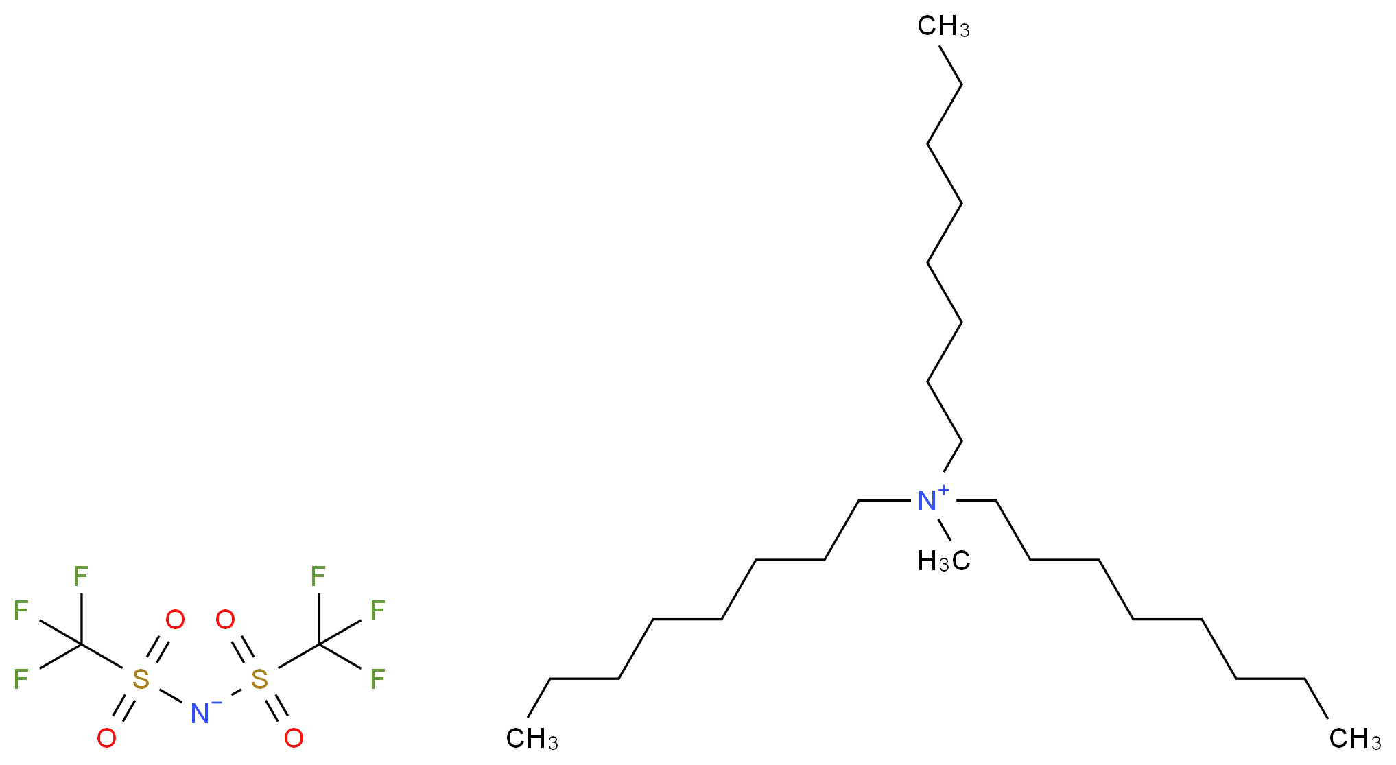 甲基-三辛基铵双(三氟甲基磺酰)亚胺_分子结构_CAS_375395-33-8)