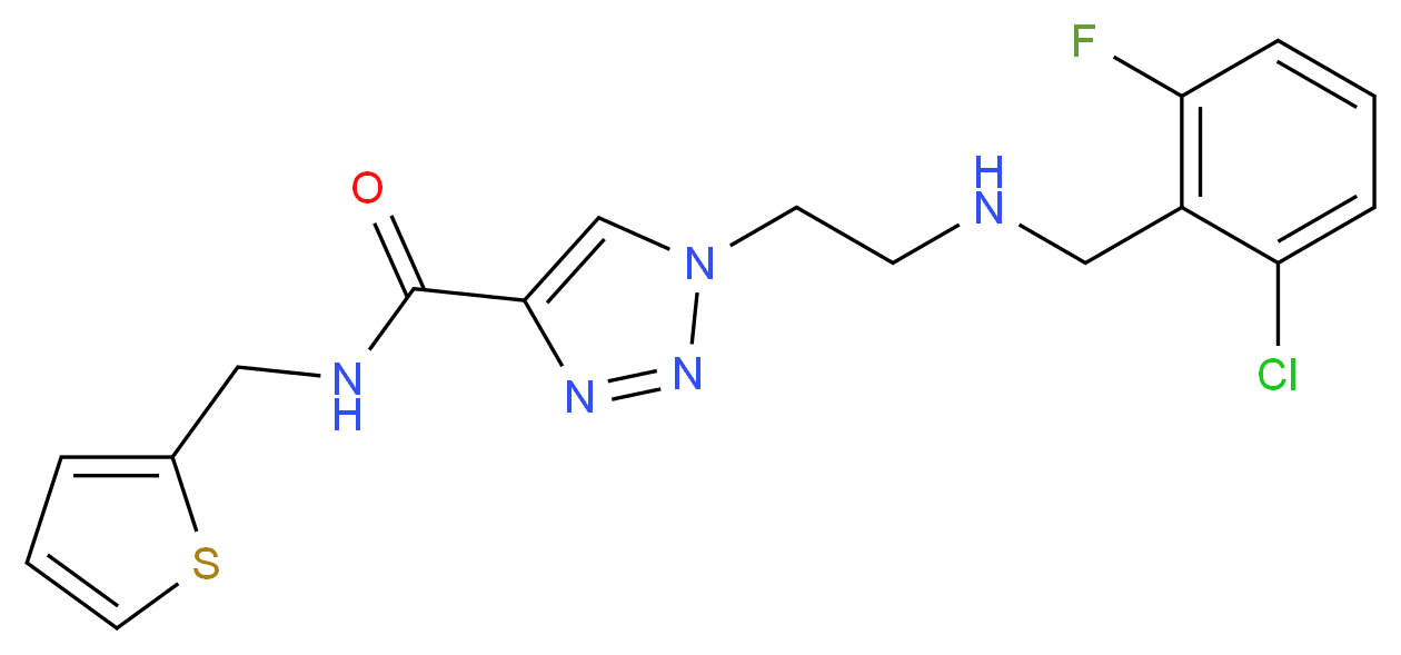 1-{2-[(2-chloro-6-fluorobenzyl)amino]ethyl}-N-(2-thienylmethyl)-1H-1,2,3-triazole-4-carboxamide_分子结构_CAS_)