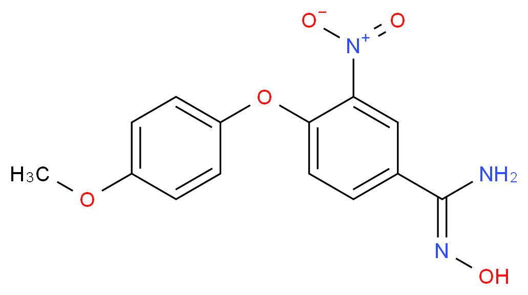 (Z)-N'-hydroxy-4-(4-methoxyphenoxy)-3-nitrobenzene-1-carboximidamide_分子结构_CAS_261966-14-7