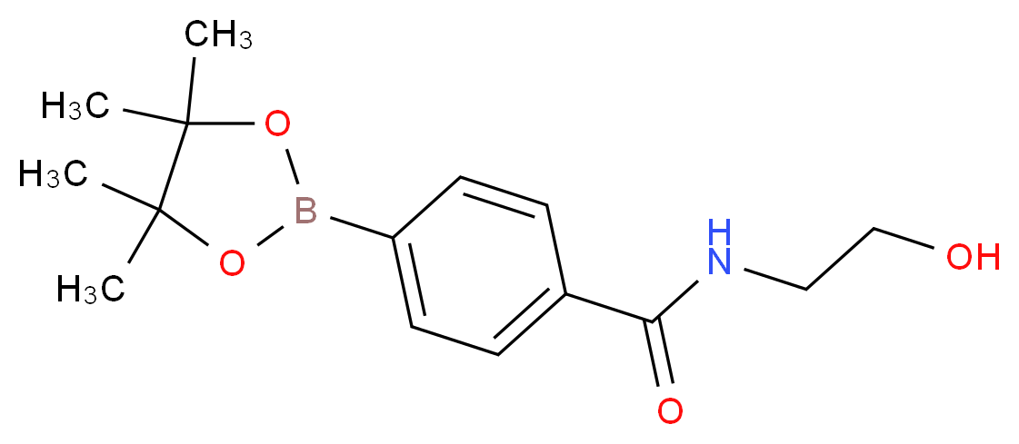 N-[2-HYDROXYETHYL]BENZAMIDE-4-BORONIC ACID, PINACOL ESTER_分子结构_CAS_1073353-51-1)