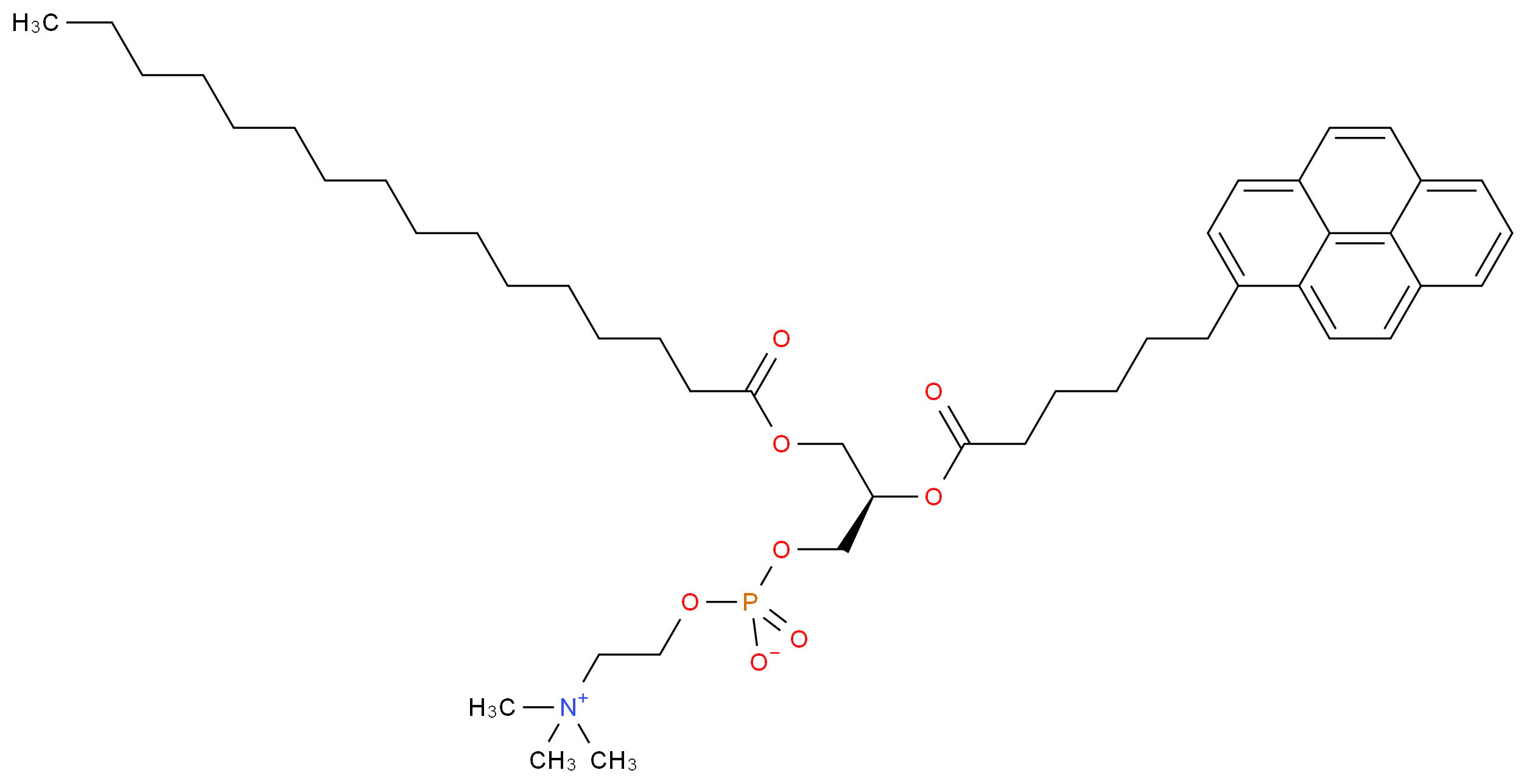 L-&alpha;-PHOSPHATIDYLCHOLINE-&beta;-(PYREN-1-YL)HEXANOYL-&gamma;-PALMITOYL_分子结构_CAS_103625-33-8)